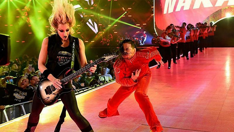 Nita Strauss performed during Shinsuke Nakamura's incredible WrestleMania 34 entrance